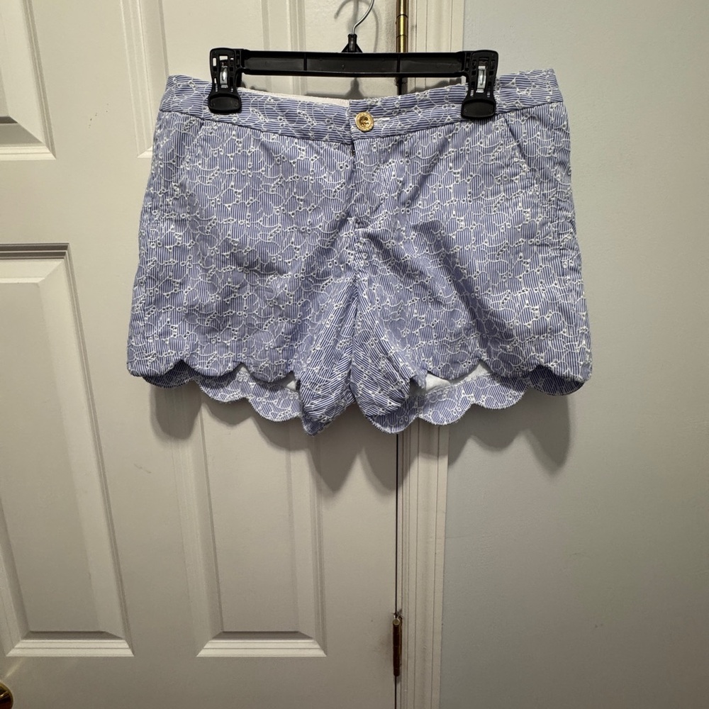 Lilly Pulitzer Blue and White eyelet Shorts size 8